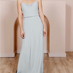 Revelry skye chiffon dress in dove grey. Size 14, petite length.